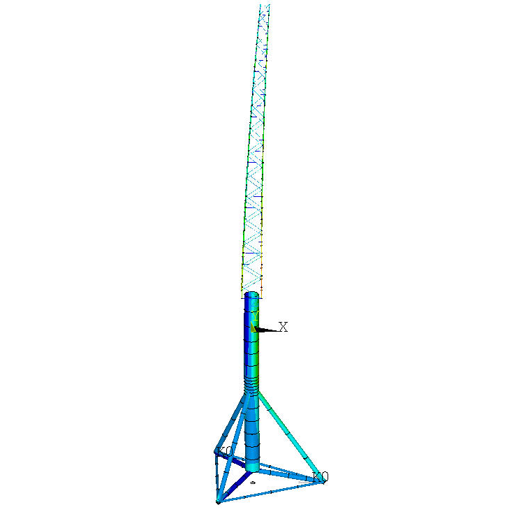 Deformation calculation on a measuring tower