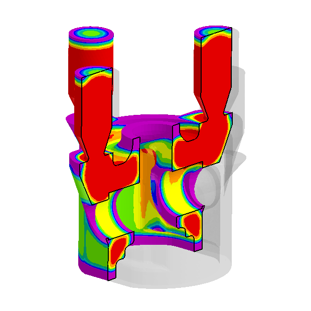 Temperaturverteilung Kolbenabguss